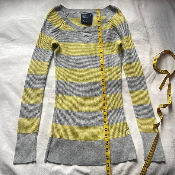 2000s American Eagle Outfitters Striped Waffleknit Top - Picture 5 of 7